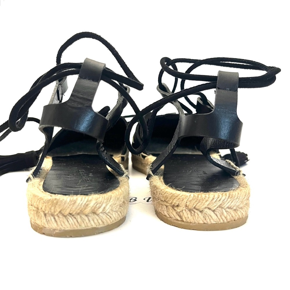 ETRO | Floral Bird Embroidered Black Lace- Up Tassel | Espadrilles - Picture 7 of 13
